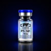 PT-141 (Bremelanotide)10mg - PureForm Labs - PureForm Labs Glass vial with a bright blue cap and holographic label that reads PT-141 mg from PureForm Labs (PF). For laboratory use only, not for human consumption.