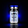 AICAR -100mg - PureForm Labs - PureForm Labs AICAR 100 mg vial from Pureform Labs, blue cap, holographic label, glowing blue backdrop.