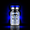 SS-31 – 50mg - PureForm Labs - PureForm Labs Vial with a blue cap and holographic label reading SS-31 50 mg, Pureform Labs; for laboratory use only.